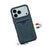 For iPhone 17 Pro Max Denior D06 PU Back Cover Card Slot Holder Phone Case(Blue)