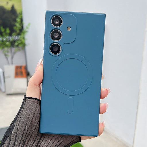 Solid Color Liquid Silicone MagSafe Magnetic Phone Case