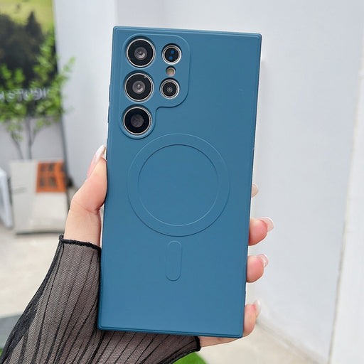 Solid Color Liquid Silicone MagSafe Magnetic Phone Case