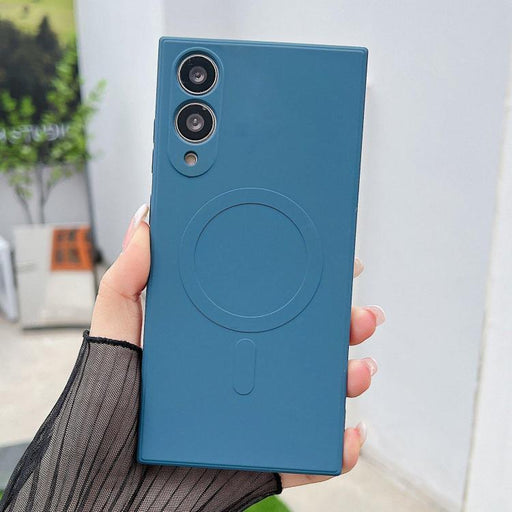 Solid Color Liquid Silicone MagSafe Magnetic Phone Case