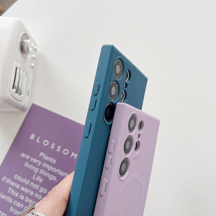 Solid Color Liquid Silicone MagSafe Magnetic Phone Case, For Samsung Galaxy S23 Ultra 5G, For Samsung Galaxy S23+ 5G, For Samsung Galaxy S23 5G, For Samsung Galaxy S22 Ultra 5G