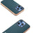 For iPhone 16 Pro Max ABEEL Electroplating Frame Genuine Leather Xiaoya Series Phone Case(Dark Green)