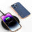 For iPhone 16 Pro Max ABEEL Electroplating Frame Genuine Leather Xiaoya Series Phone Case(Blue)
