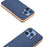 For iPhone 16 Pro Max ABEEL Electroplating Frame Genuine Leather Xiaoya Series Phone Case(Blue)