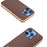 For iPhone 16 Pro Max ABEEL Electroplating Frame Genuine Leather Xiaoya Series Phone Case(Coffee)