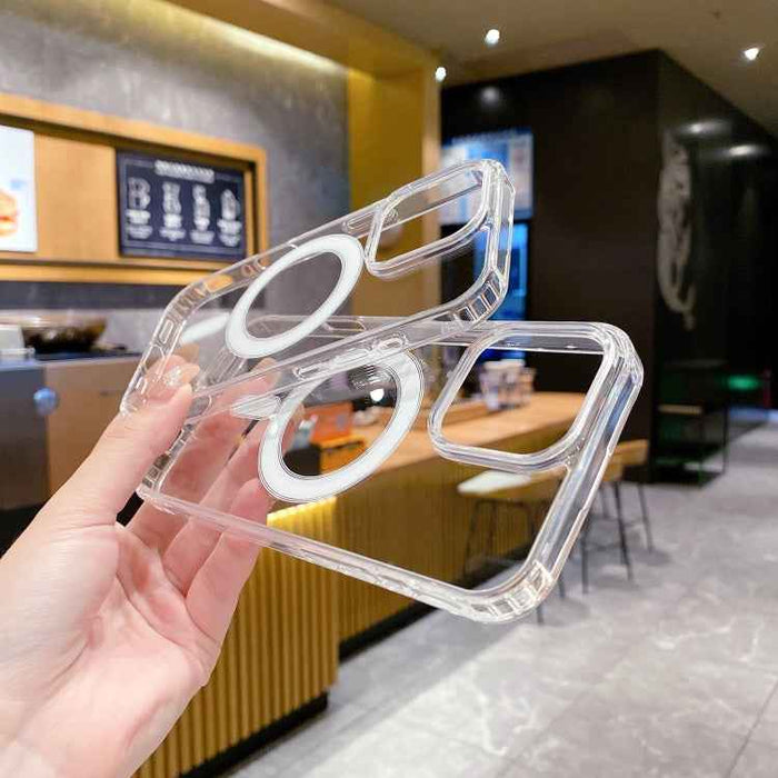 For iPhone 16 Pro Clear Acrylic TPU MagSafe Phone Case, Pop-up Animation Version(Transparent)