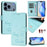 For iPhone 17 Pro Smile Embossing RFID Leather Phone Case(Mint Green)
