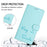 For iPhone 17 Pro Smile Embossing RFID Leather Phone Case(Mint Green)