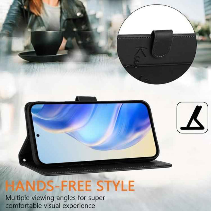 For iPhone 17 Pro Smile Embossing RFID Leather Phone Case(Black)