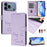 For iPhone 17 Pro Smile Embossing RFID Leather Phone Case(Light Purple)