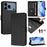 For iPhone 17 Pro Max Smile Embossing RFID Leather Phone Case(Black)