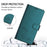 For iPhone 17 Pro Max Smile Embossing RFID Leather Phone Case(Peacock Green)