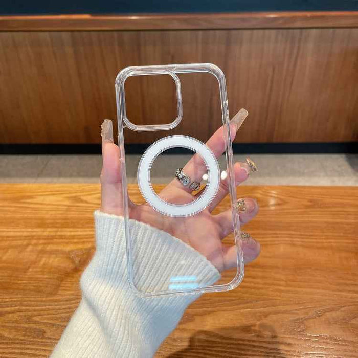 For iPhone 16 Plus Clear Acrylic TPU MagSafe Phone Case(Transparent)