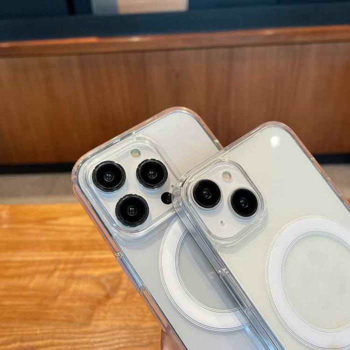 For iPhone 16 Clear Acrylic TPU MagSafe Phone Case(Transparent)