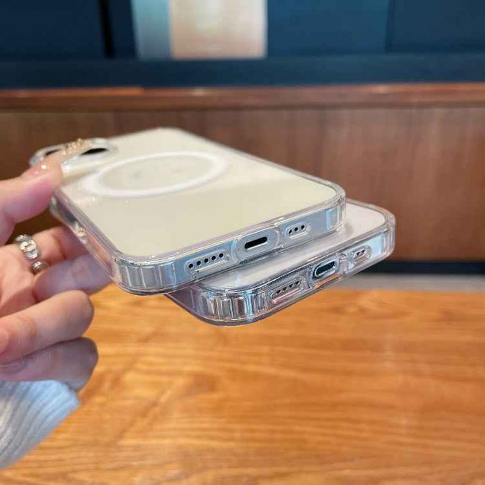 For iPhone 16 Plus Clear Acrylic TPU MagSafe Phone Case(Transparent)