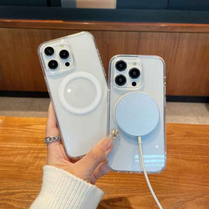 For iPhone 16 Plus Clear Acrylic TPU MagSafe Phone Case(Transparent)