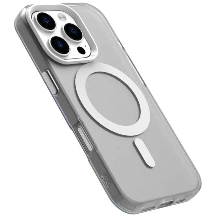 For iPhone 16 Pro Candy Magsafe PC Hybrid TPU Phone Case(White)