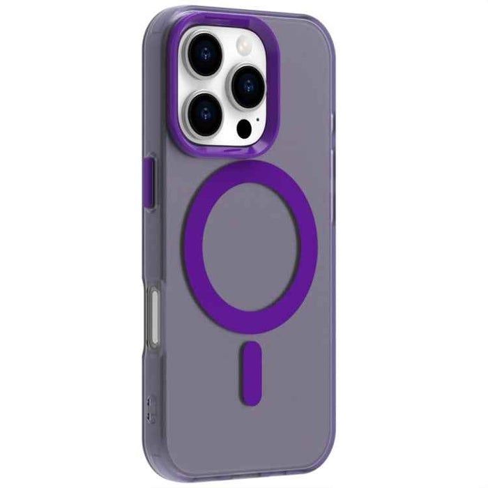 For iPhone 16 Pro Candy Magsafe PC Hybrid TPU Phone Case(Purple)