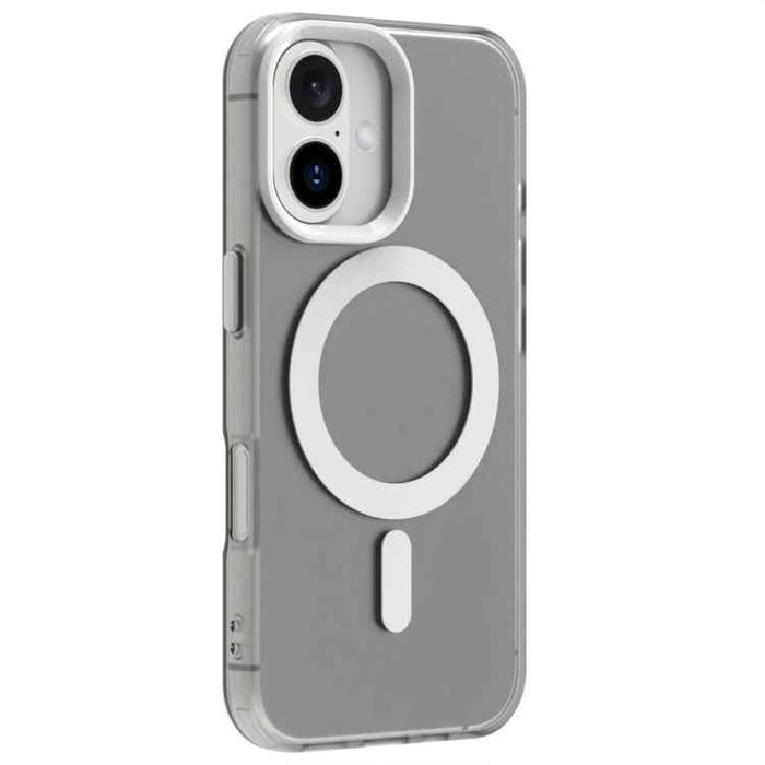 For iPhone 16 Candy Magsafe PC Hybrid TPU Phone Case(White)