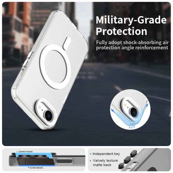 For iPhone 16e Candy Magsafe PC Hybrid TPU Phone Case(White)