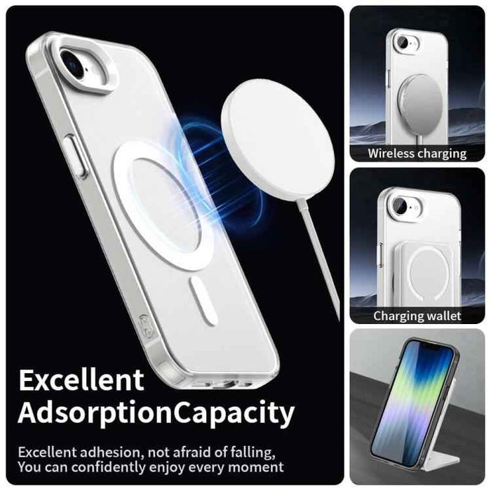 For iPhone 16e Candy Magsafe PC Hybrid TPU Phone Case(White)