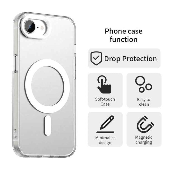 For iPhone 16e Candy Magsafe PC Hybrid TPU Phone Case(White)