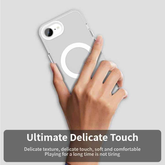 For iPhone 16e Candy Magsafe PC Hybrid TPU Phone Case(White)