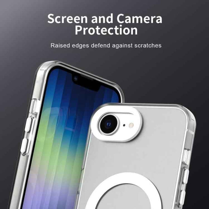 For iPhone 16e Candy Magsafe PC Hybrid TPU Phone Case(White)