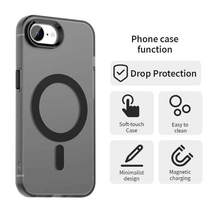 For iPhone 16e Candy Magsafe PC Hybrid TPU Phone Case(Black)