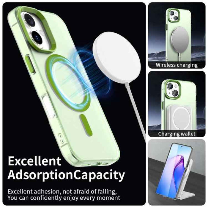 For iPhone 17 Candy Magsafe PC Hybrid TPU Phone Case(Green)