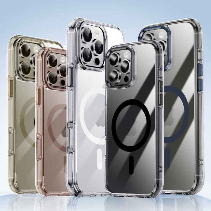 For iPhone 15 Airbag PC Hybrid TPU Magsafe Phone Case(Clear Blue)