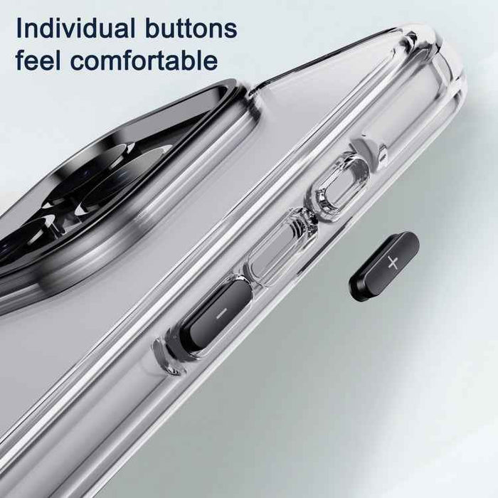 For iPhone 15 Airbag PC Hybrid TPU Magsafe Phone Case(Clear Blue)
