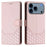 For iPhone 17 Pro Honeycomb Embossing RFID Leather Phone Case(Pink)