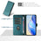 For iPhone 17 Pro Honeycomb Embossing RFID Leather Phone Case(Peacock Green)