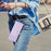 For iPhone 17 Pro Honeycomb Embossing RFID Leather Phone Case(Light Purple)