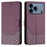 For iPhone 17 Pro Honeycomb Embossing RFID Leather Phone Case(Violet)
