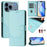 For iPhone 17 Pro Max Honeycomb Embossing RFID Leather Phone Case(Mint Green)