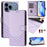 For iPhone 17 Pro Max Honeycomb Embossing RFID Leather Phone Case(Light Purple)