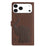 For iPhone 17 Pro Max Cartoon Elephant Embossed Leather Phone Case(Brown)
