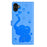 For iPhone 17 Cartoon Elephant Embossed Leather Phone Case(Blue)