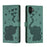 For iPhone 17 Cartoon Elephant Embossed Leather Phone Case(Green)