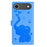 For iPhone 17 Air Cartoon Elephant Embossed Leather Phone Case(Blue)