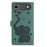 For iPhone 17 Air Cartoon Elephant Embossed Leather Phone Case(Green)
