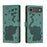 For iPhone 17 Air Cartoon Elephant Embossed Leather Phone Case(Green)
