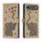 For iPhone 17 Air Cartoon Elephant Embossed Leather Phone Case(Khaki)
