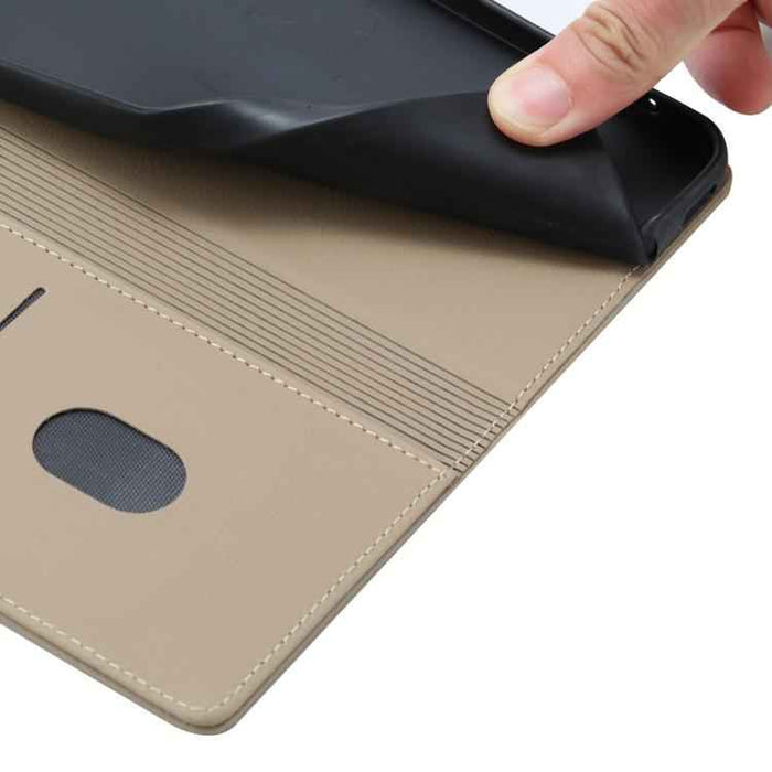 For iPhone 17 Air Cartoon Elephant Embossed Leather Phone Case(Khaki)