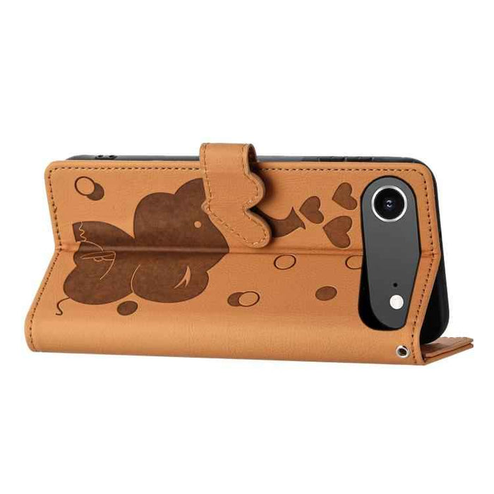 For iPhone 17 Air Cartoon Elephant Embossed Leather Phone Case(Yellow)