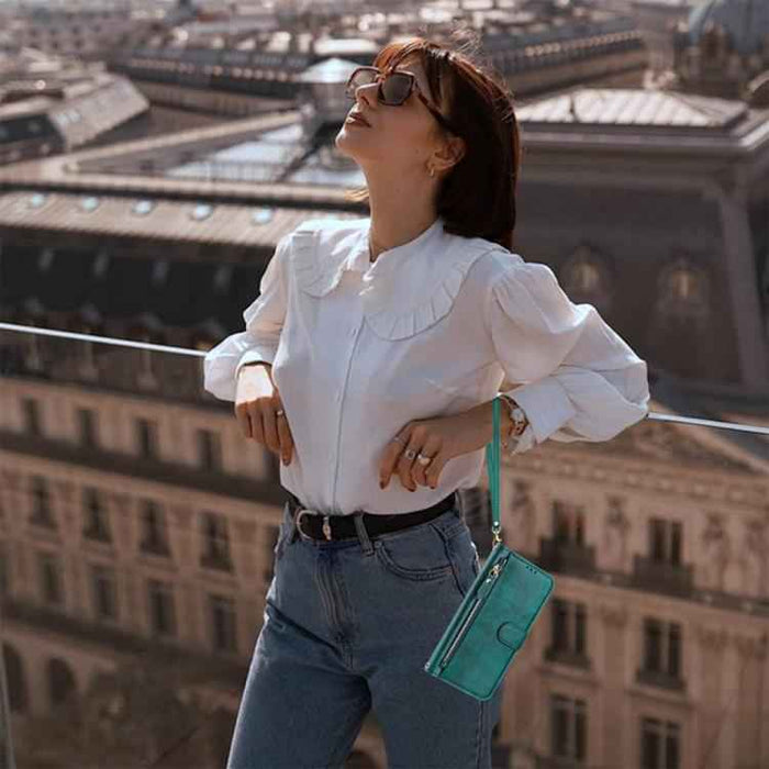 For iPhone 17 Pro Max Multi-Card Slots Zipper Wallet Leather Phone Case(Green)