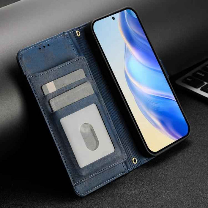 For iPhone 17 Pro Multi-Card Slots Zipper Wallet Leather Phone Case(Blue)