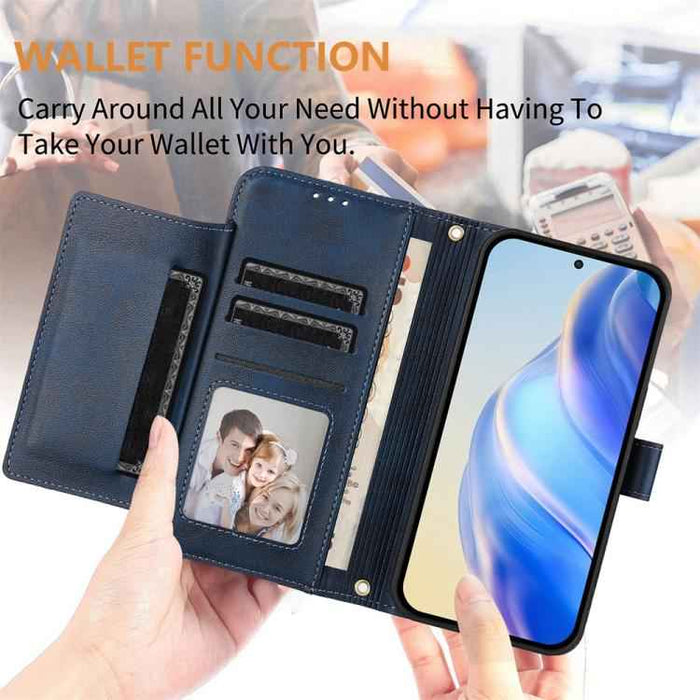 For iPhone 17 Pro Multi-Card Slots Zipper Wallet Leather Phone Case(Blue)